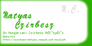 matyas czirbesz business card